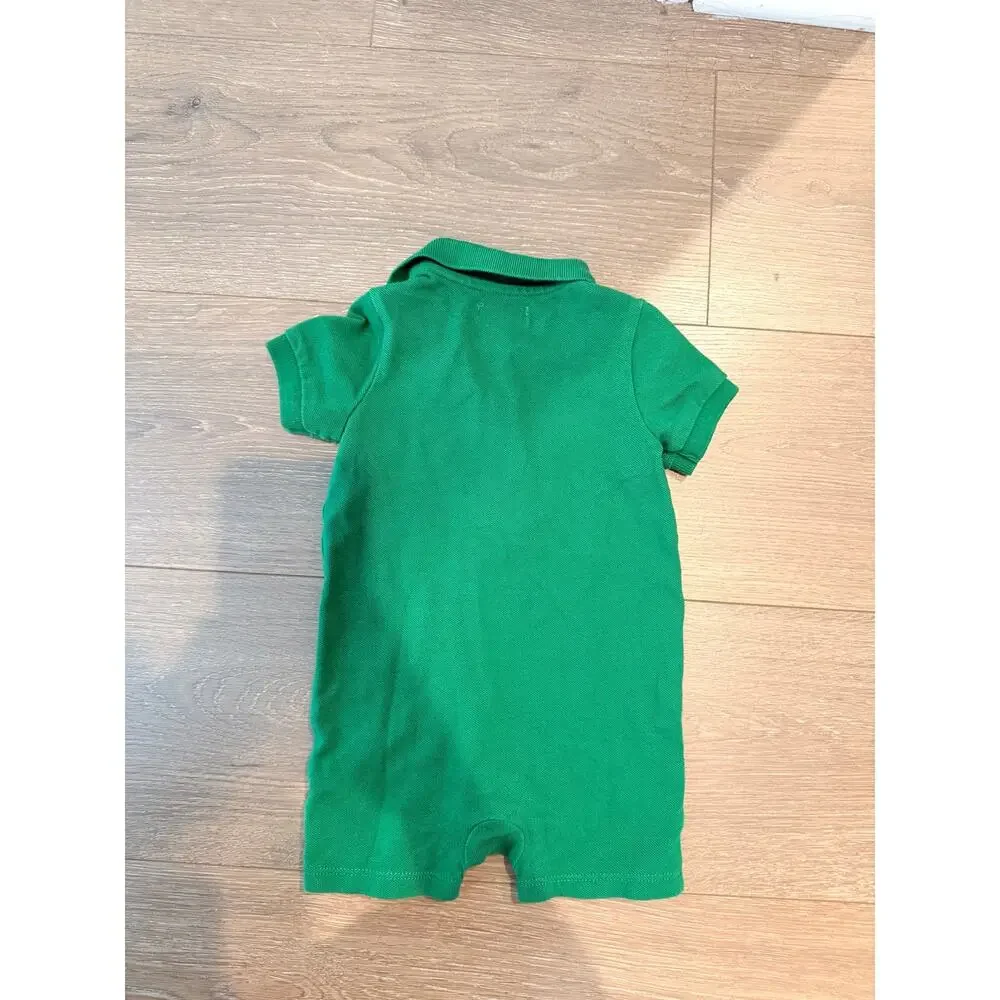Ralph Lauren Baby Boys Banner Stripe Newport Shortall Romper Size 6 Months